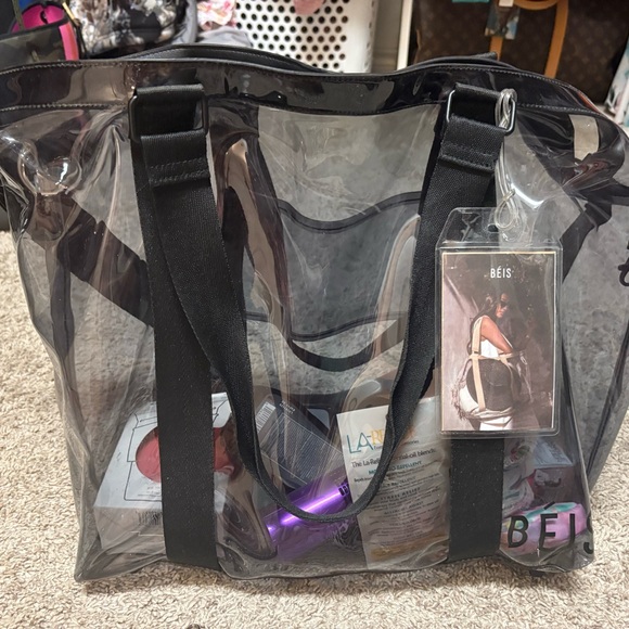 Beis Transparent Black Beach Tote Bag - Picture 5 of 13